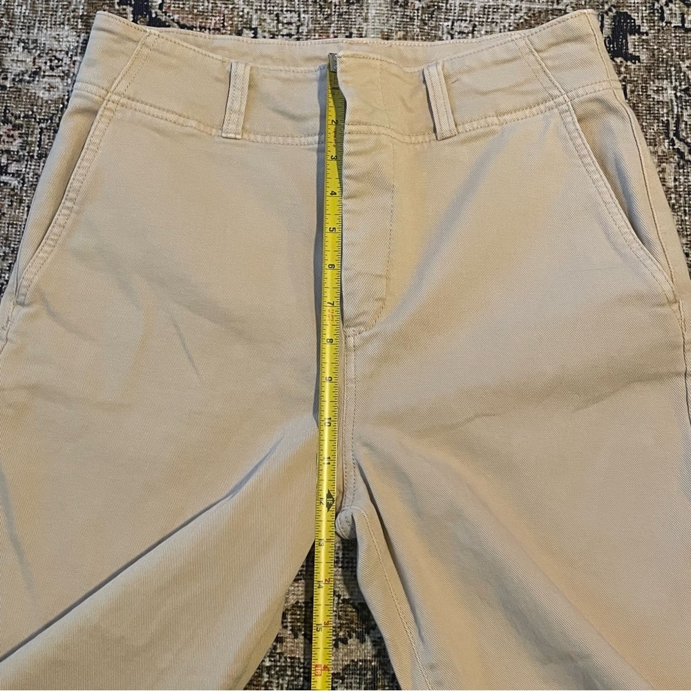 Pilcro Anthropologie Womens 28 Relaxed Cuffed Pants Khaki Wide Leg High Rise Tan - Picture 8 of 10
